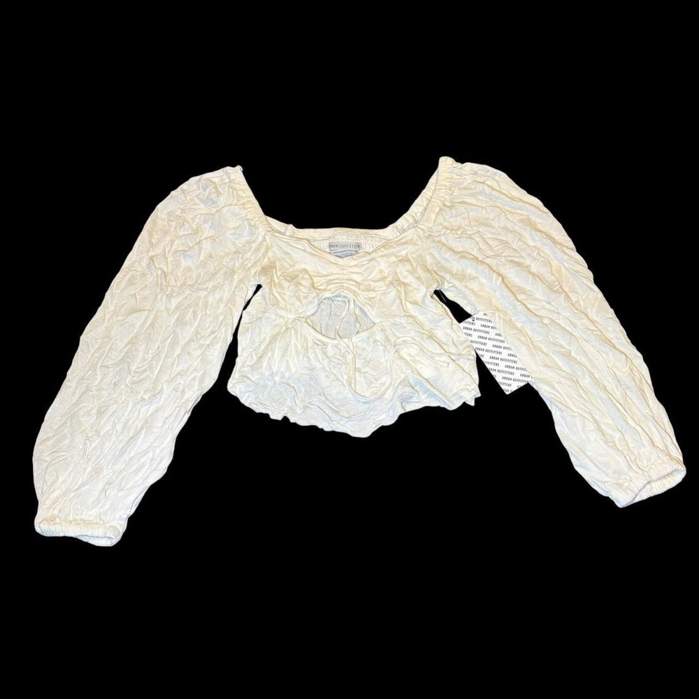 Urban Outfitters ivory Ruched Cropped Top